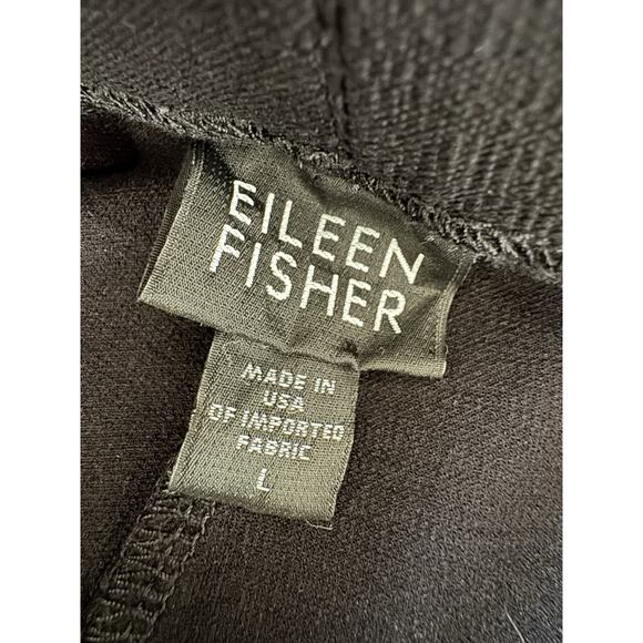Eileen Fisher Stretch Pants Black Straight Leg Pull On USA MADE - Picture 4 of 10
